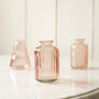 Rose Pink Glass Bud Vases Set Of Three, thumbnail 3 of 5