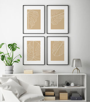 Set Of Four Floral Silhouette Unframed Home Prints, 8 of 12