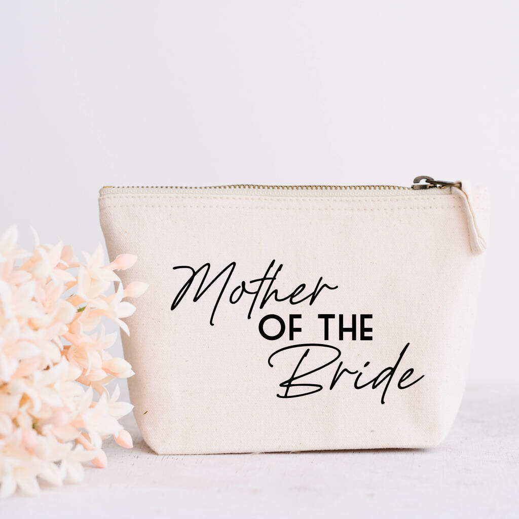 Custom Gold Foil Printed Personalized Canvas Bridesmaid Cosmetic Bag