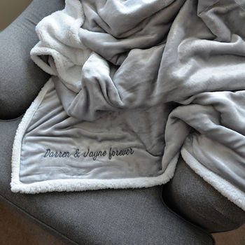 Personalised Grey And White Super Soft Blanket, 3 of 12