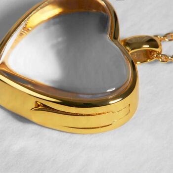 Floating Heart Memory Locket 18 K Gold Plate, 3 of 10