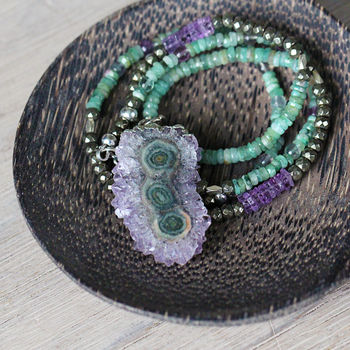 Long Amethyst And Emerald Necklace, 3 of 12