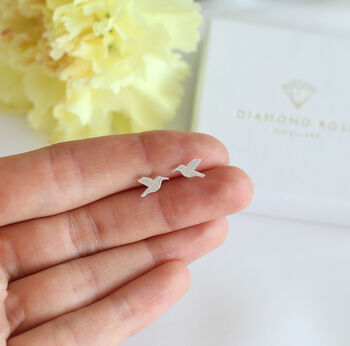 Dainty Hummingbird Stud Earrings, 2 of 7