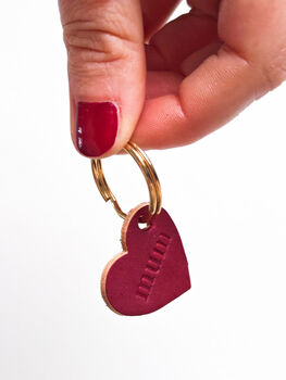 'Mum' Leather Heart Keyring, 7 of 9