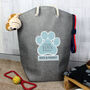 Personalised Blue Paw Print Dog Toy Storage Bag, thumbnail 2 of 4