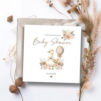 Silly Goose Baby Shower Card, Neutral Card For Parents To Be, 2 of 3