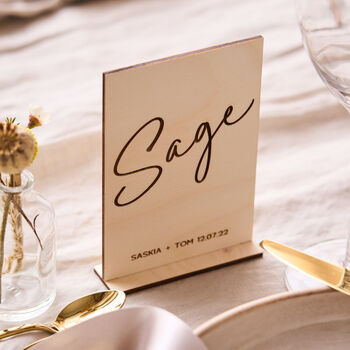 Personalised Wooden Wedding Table Name, 2 of 3