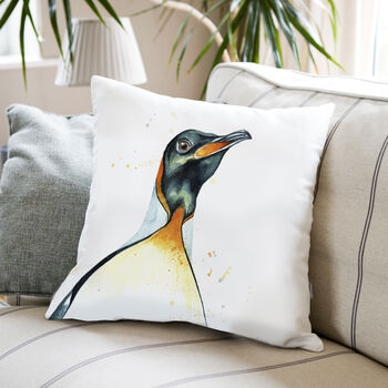 Inky Penguin Large Luxury Cushion And Pad, 2 of 3
