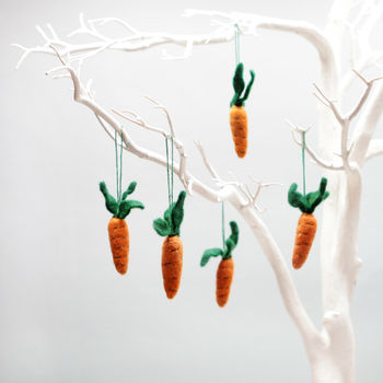 Set Of Five Felt Carrot Decorations, 10 of 11
