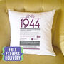 Personalised 80th Birthday Gift 1944 Cushion, thumbnail 1 of 9