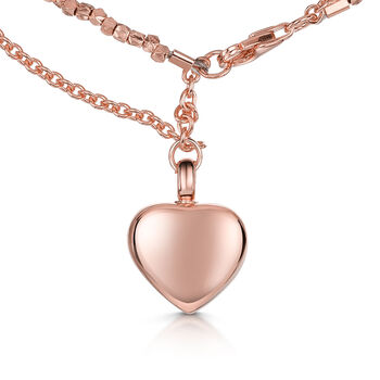 Nugget Chain Heart Urn Ashes Bracelet – Rose Gold Plate, 3 of 7