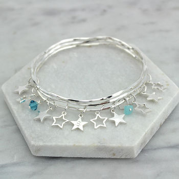 Personalised Star Bangles With Swarovski Crystals, 4 of 12