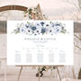 Wedding Table Plan In Winter Blue Florals, thumbnail 3 of 6