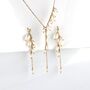 Womens Pearl Waterfall Necklace Earrings Jewellery Set, thumbnail 9 of 12