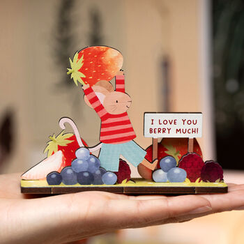 Personalised 'I Love You Berry Much' Pop Out Card, 3 of 6