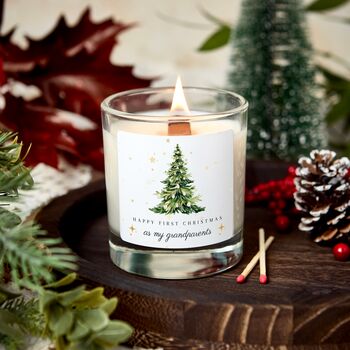 First Christmas As Grandparents Scented Candle Gift For Grandma And Grandpa, 7 of 9