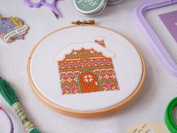 Gingerbread House Cross Stitch Kit, 2 of 4