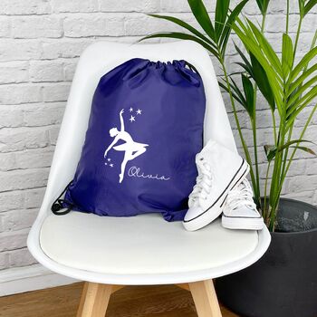 Ballerina With Stars Personalised Drawstring Dance Bag, 4 of 5