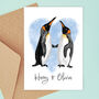 Personalised Penguin Couple Card, thumbnail 1 of 3