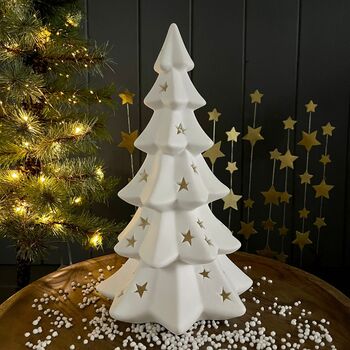 Large White Porcelain Christmas Tree With Lights, 4 of 5