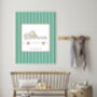 Babar The Elephant Green Stripy Bath Nursery Art Print, thumbnail 3 of 3