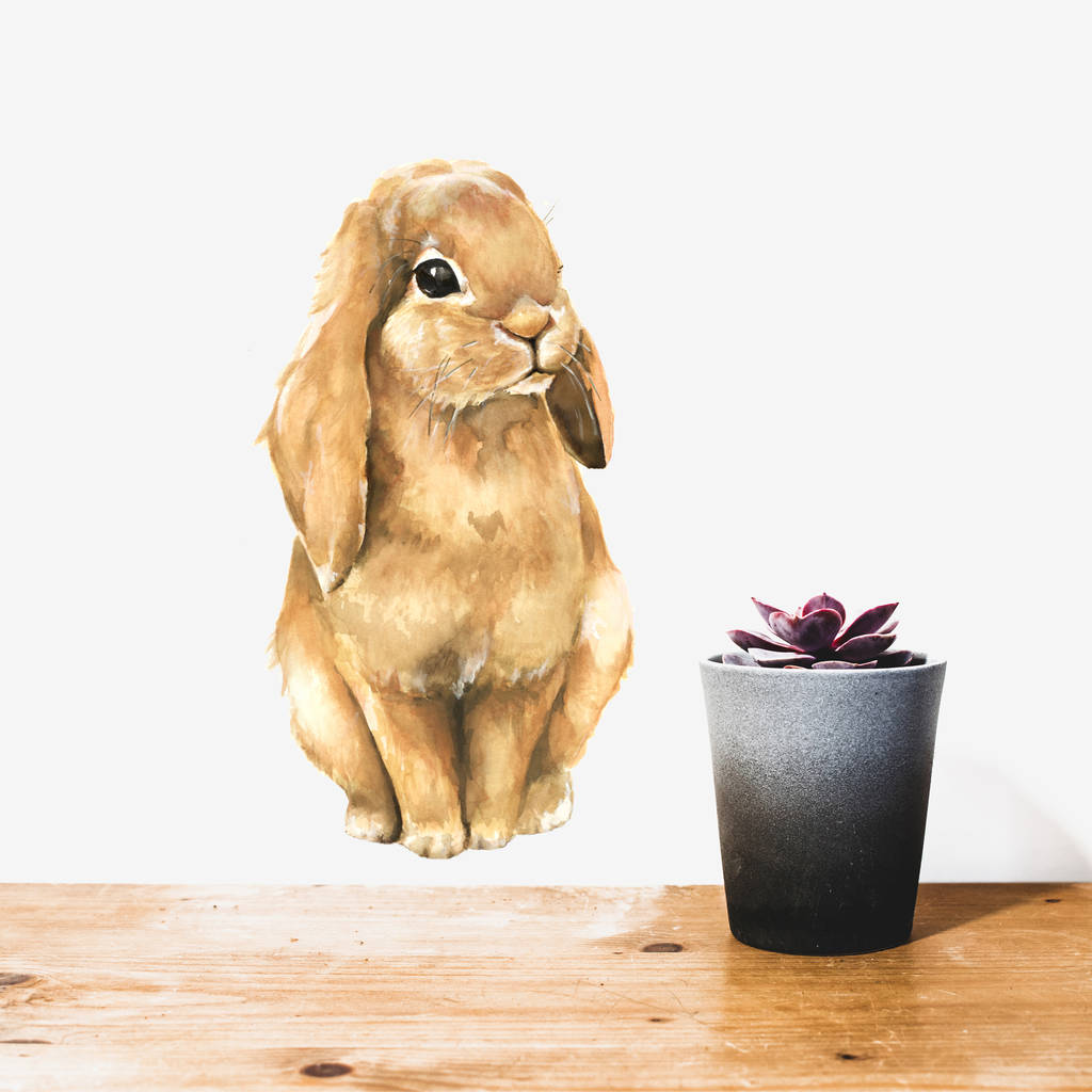 Brown Bunny Wall Sticker, 1 of 2