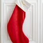 Personalised Christmas Luxury Red Velvet Stocking, thumbnail 1 of 9