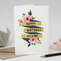 Personalised Floral Happy Birthday Card, thumbnail 4 of 4