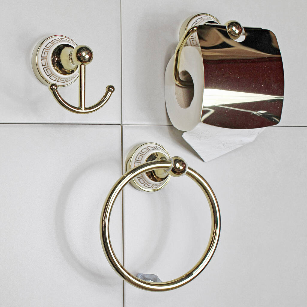 G Decor Ceramic, Brass Modern Bathroom Accessories By G Decor