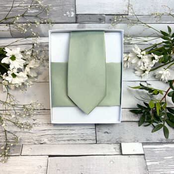 Light Sage Wedding Tie Set, 5 of 10