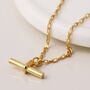 Sterling Silver T Bar Necklace, thumbnail 2 of 6