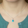 Raindrop Australian Opal Doublet Necklace In Sterling Silver, thumbnail 3 of 3