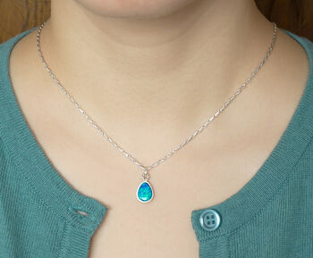 Raindrop Australian Opal Doublet Necklace In Sterling Silver, 3 of 3