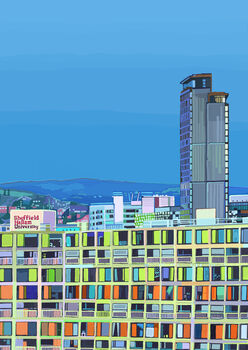 Sheffield Skyline Illustration Art Print, 2 of 3