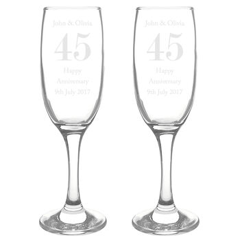 Personalised Anniversary Champagne Flutes, 4 of 4