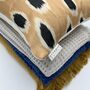 Square Ikat Silk Cushion Camel And Black Spot, thumbnail 2 of 9