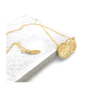 Irish Threepence Double Coin Necklace 24k Gold Plated, 7 of 9