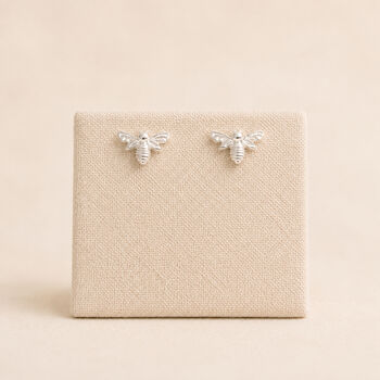 Sterling Silver Bumble Bee Stud Earrings, 3 of 7