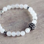 White Jade And Pave Bead Bracelet, thumbnail 2 of 9
