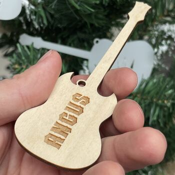 Personalised Guitar Christmas Tree Decoration, 2 of 10