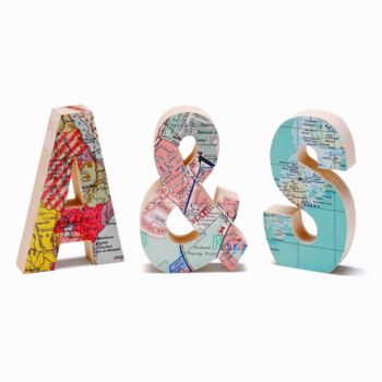Map Location Set Of Letters Wedding Anniversary Gift, 8 of 8