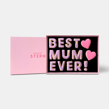 Vegan Best Mum Ever Message Iced Biscuits Mother's Day Letterbox Gift, 4 of 11