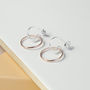 Sterling Silver Rose Gold Ring Stud Earrings, thumbnail 1 of 4