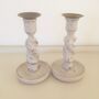 Pair Of Antique Hand Painted Candlesticks ~ Eleven, thumbnail 3 of 4