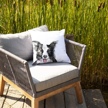 Inky Dog Outdoor Cushion For Garden Furniture, 3 of 8