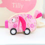 Wooden Pink Pig Toy With Personalised Bag, thumbnail 4 of 4