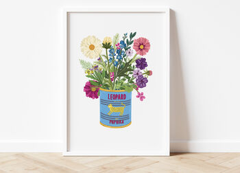 Vintage Paprika Tin And Floral Posy Print, 3 of 4