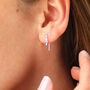 Sterling Silver Rainbow Bar Pull Through Earrings, thumbnail 1 of 7