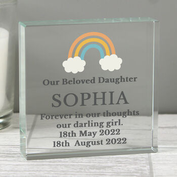 Personalised Rainbow Baby Memorial Crystal Token, 2 of 4