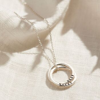 Personalised Two Russian Ring Wabi Sabi Necklace, 3 of 7